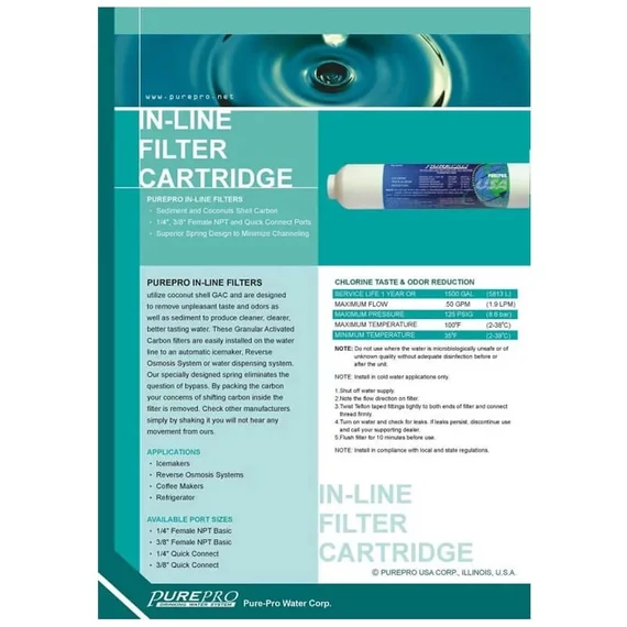 PurePro aktívszén utószűrő - BELSŐMENETES - 10