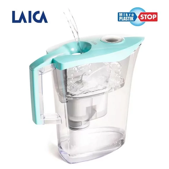 LAICA mikroplasztik- Stop vízszűrő kancsó mechanikus kijelzővel (kancsó + mikroplastic-stop szűrőbetét + 3 db bi-flux szűrőbetét) 