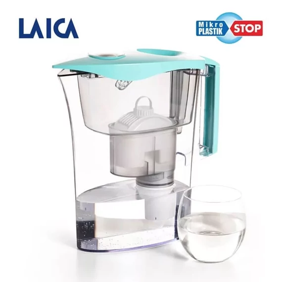 LAICA mikroplasztik- Stop vízszűrő kancsó mechanikus kijelzővel (kancsó + mikroplastic-stop szűrőbetét + 3 db bi-flux szűrőbetét) 